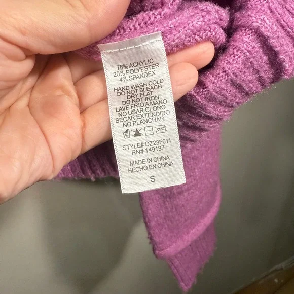 Purple Double Zero Sweater Knit Pullover Long Sleeve Size S Womens - Picture 2 of 6